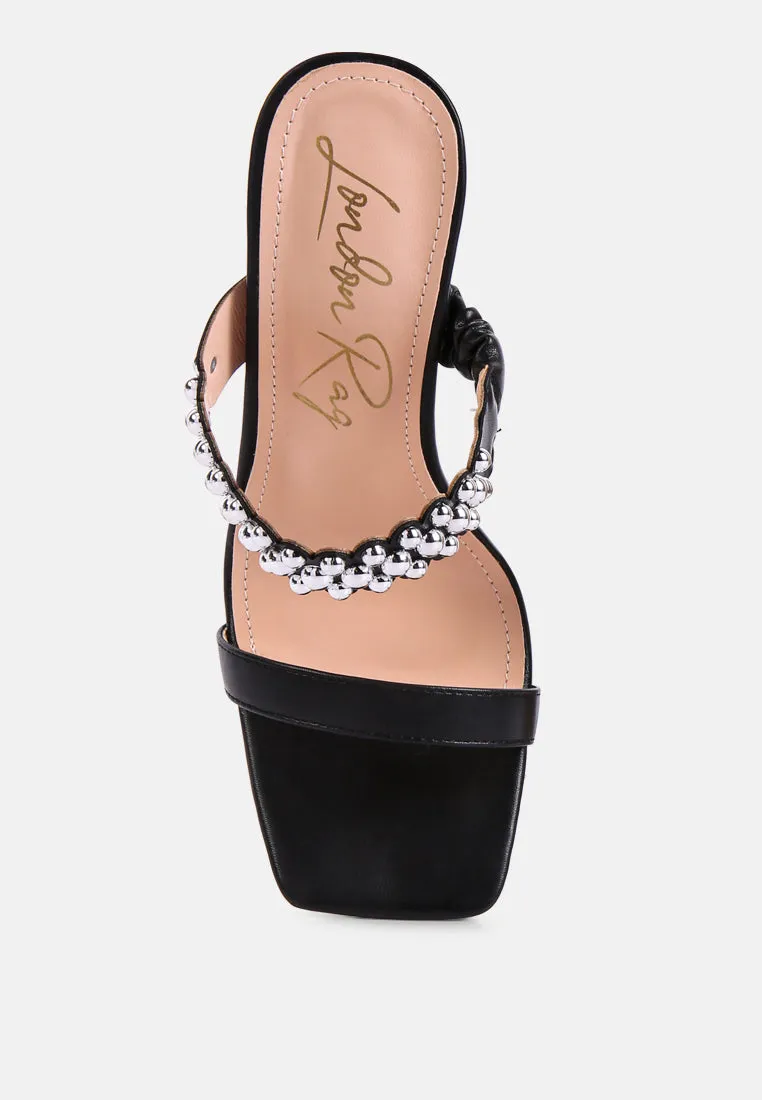 Bandy Stieletto Heel Metal Stud Sandals By Ruw