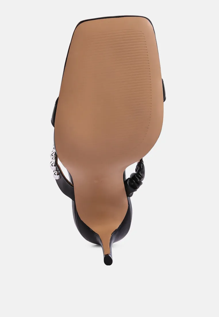 Bandy Stieletto Heel Metal Stud Sandals By Ruw