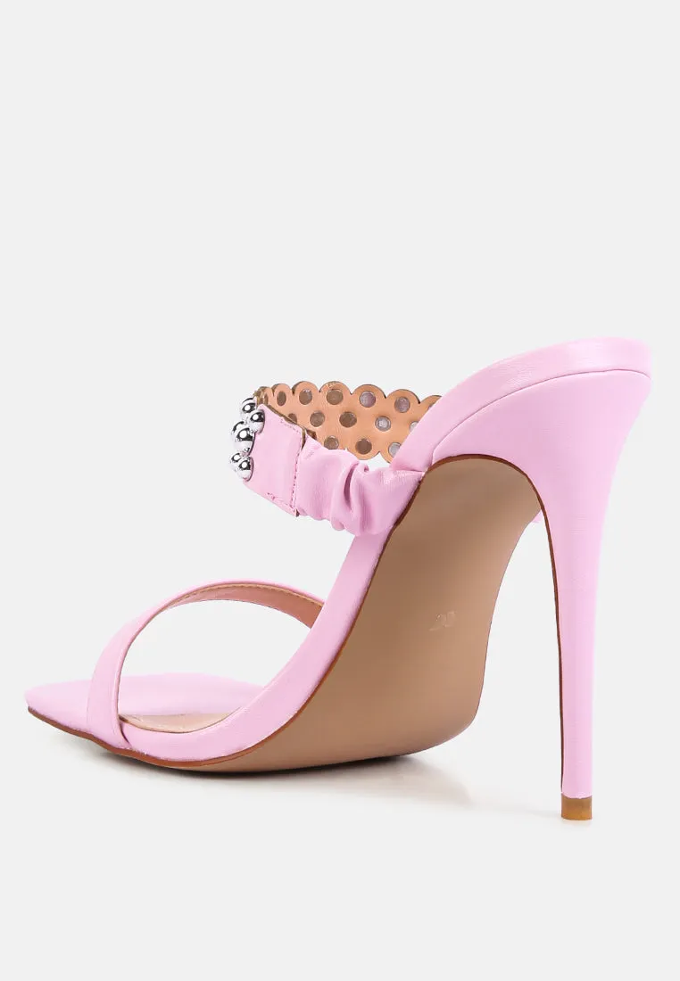 Bandy Stieletto Heel Metal Stud Sandals By Ruw