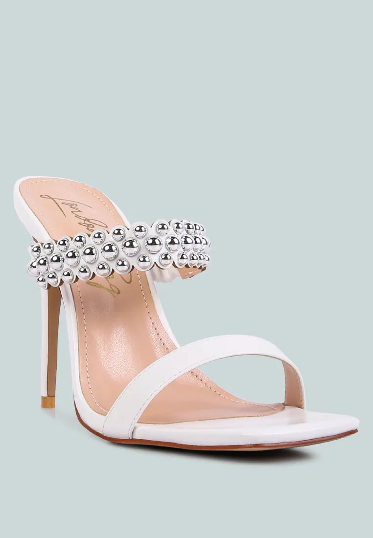 Bandy Stieletto Heel Metal Stud Sandals By Ruw