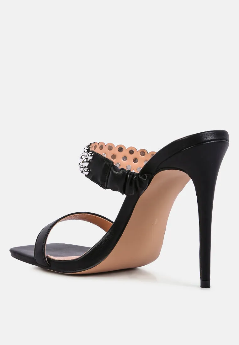 Bandy Stieletto Heel Metal Stud Sandals By Ruw