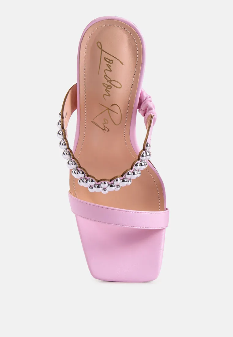 Bandy Stieletto Heel Metal Stud Sandals By Ruw