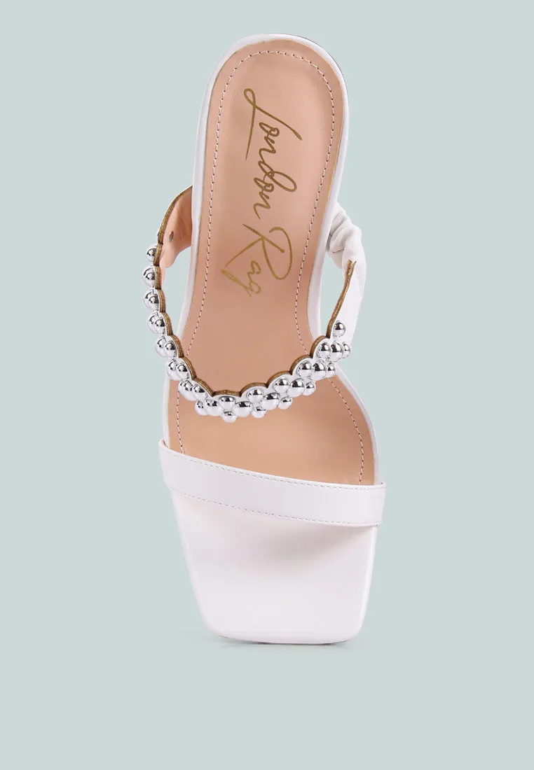 Bandy Stieletto Heel Metal Stud Sandals By Ruw
