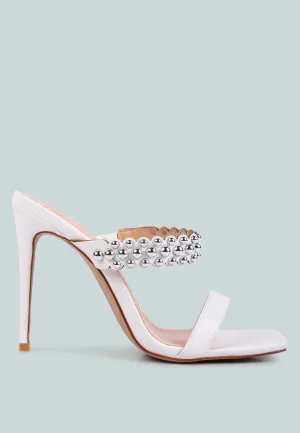 Bandy Stieletto Heel Metal Stud Sandals By Ruw