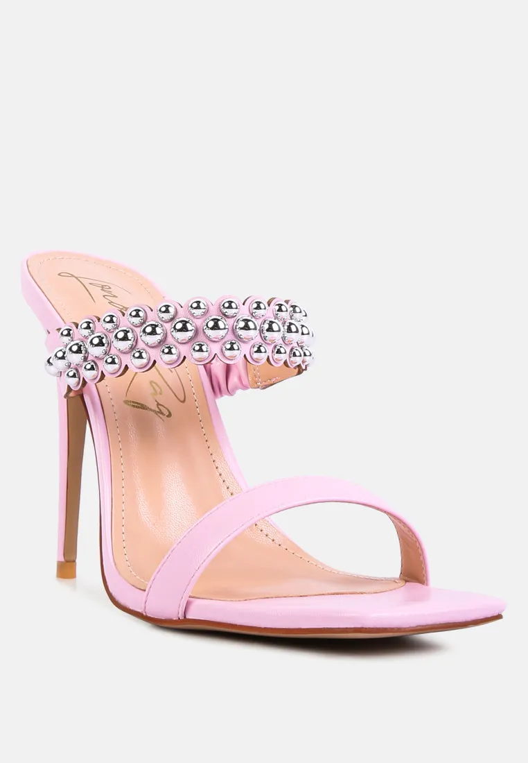 Bandy Stieletto Heel Metal Stud Sandals By Ruw