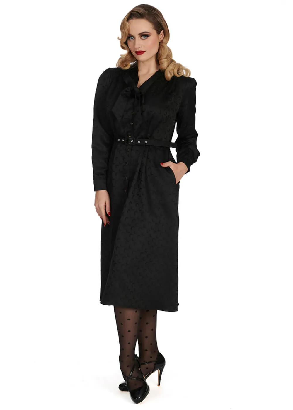 Banned Half Moon Swing Dress Black