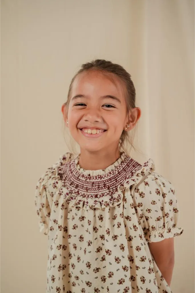 BEA KURUNG IN BURGUNDY FLORAL