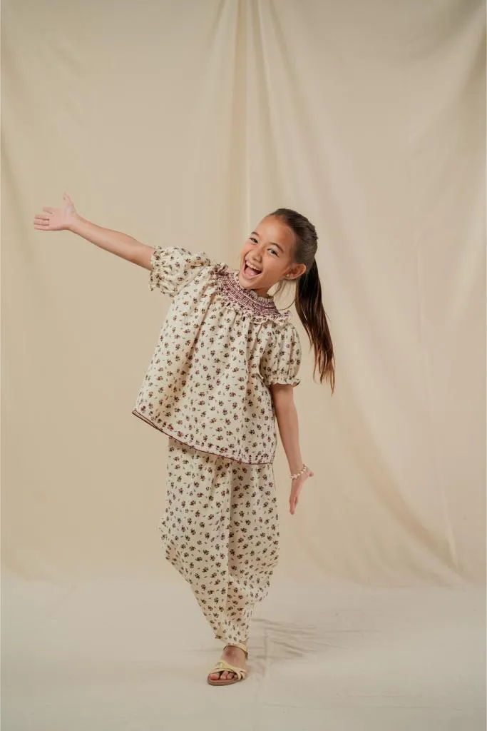 BEA KURUNG IN BURGUNDY FLORAL