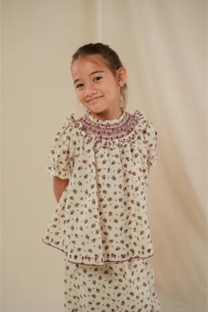 BEA KURUNG IN BURGUNDY FLORAL