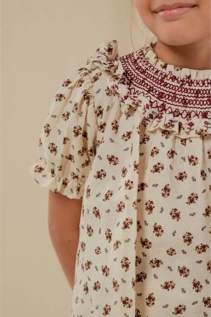 BEA KURUNG IN BURGUNDY FLORAL