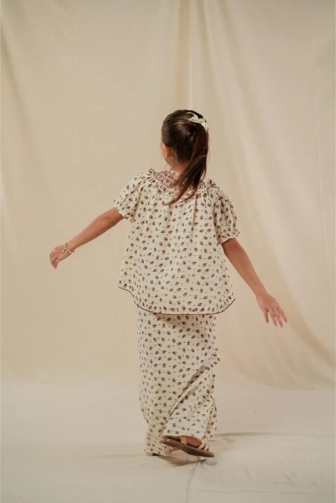 BEA KURUNG IN BURGUNDY FLORAL