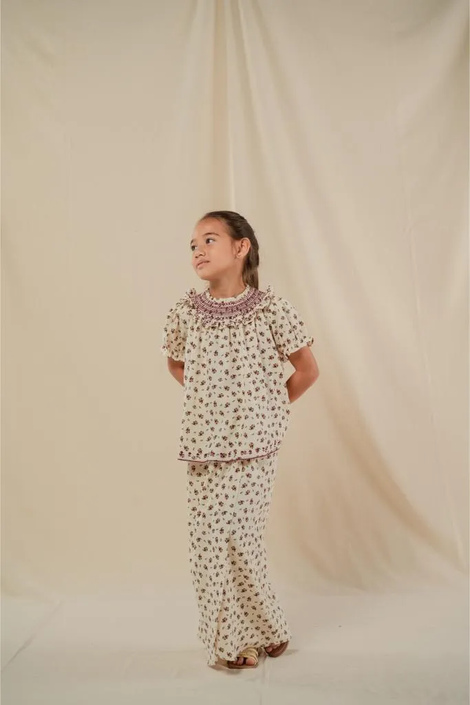 BEA KURUNG IN BURGUNDY FLORAL