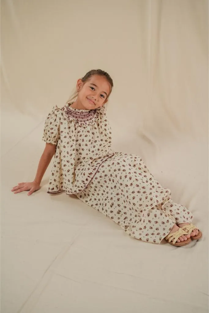 BEA KURUNG IN BURGUNDY FLORAL