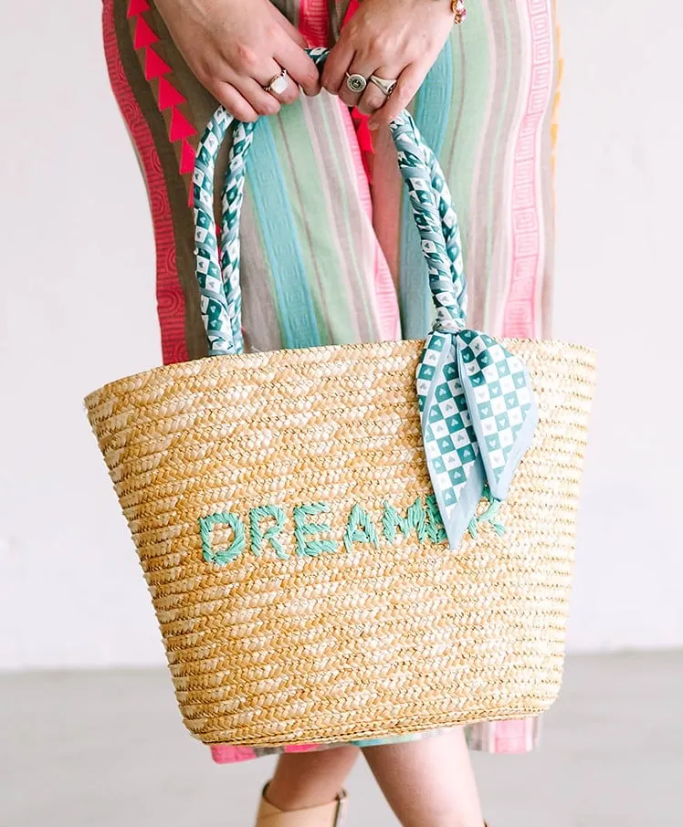 Beachy Embroidery Tote