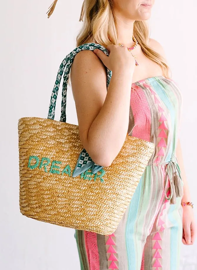 Beachy Embroidery Tote