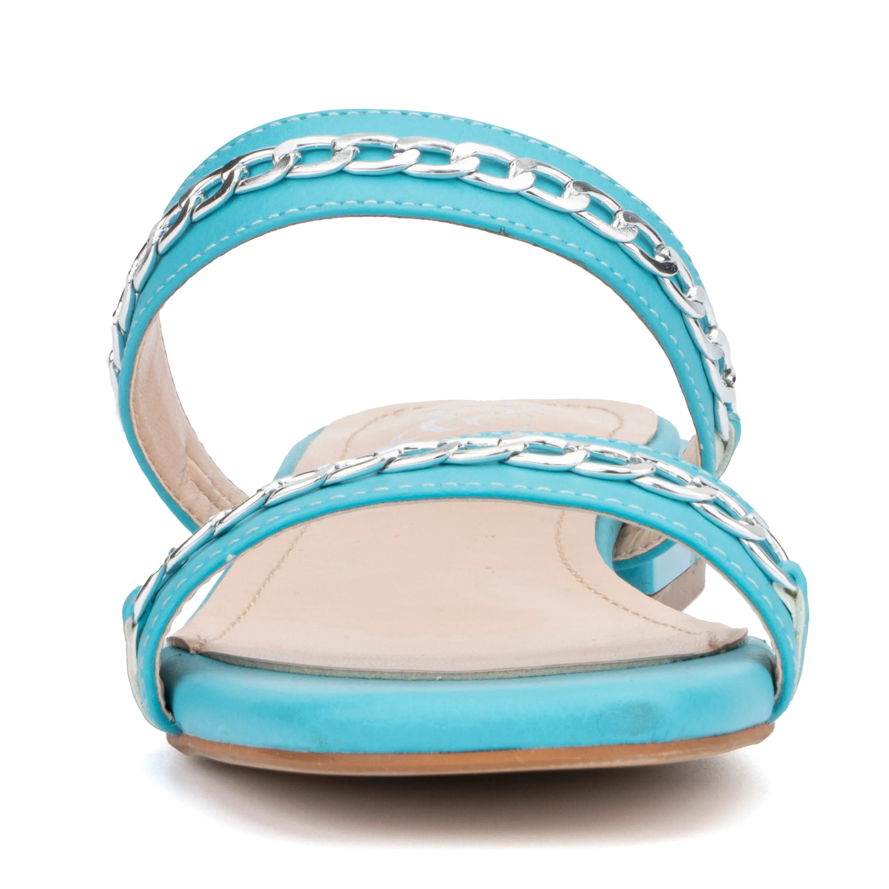Becki Chain Embellished Slides