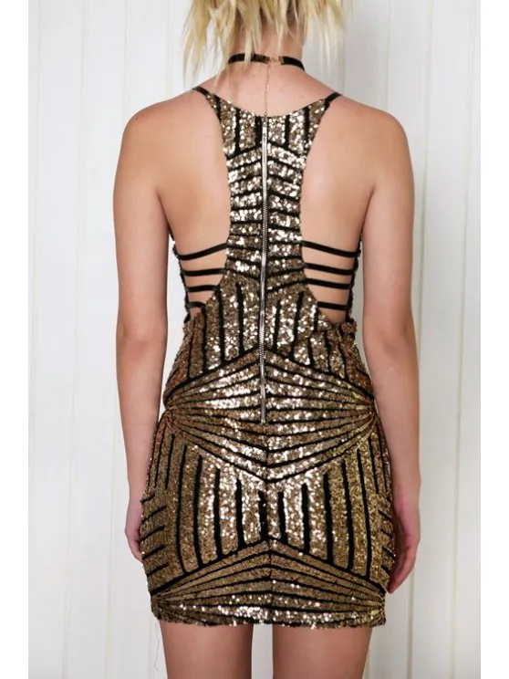BerryBetty - Chic Sequins Cami Bodycon Dress