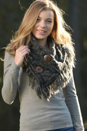 Beyond the Fringe - Shoulder Wrap - Charcoal