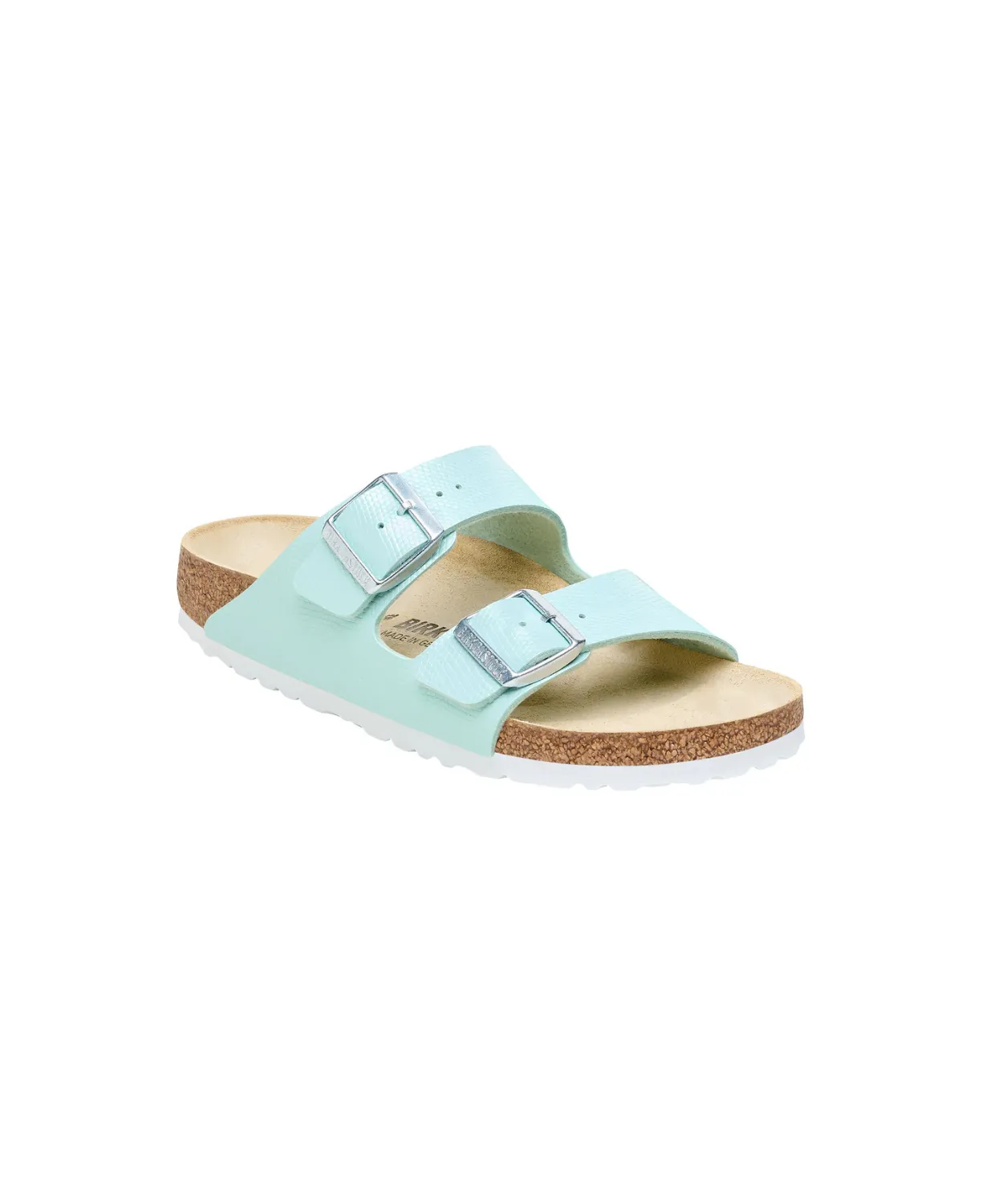 Birkenstock Arizona Shiny Embossed Birko-Flor Surf Green Sandals