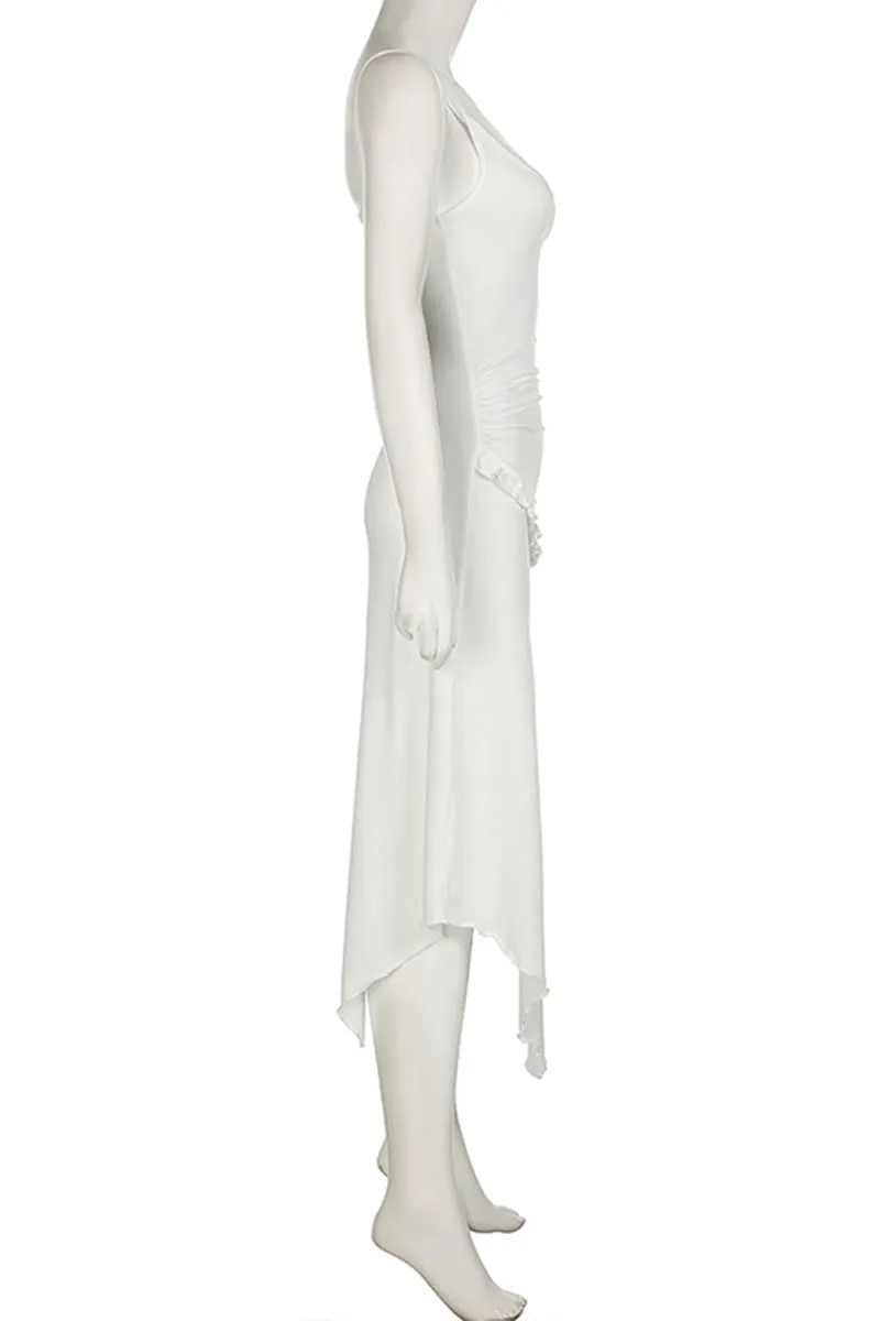 BL659 Spliced V-neck Slim Maxi Dress
