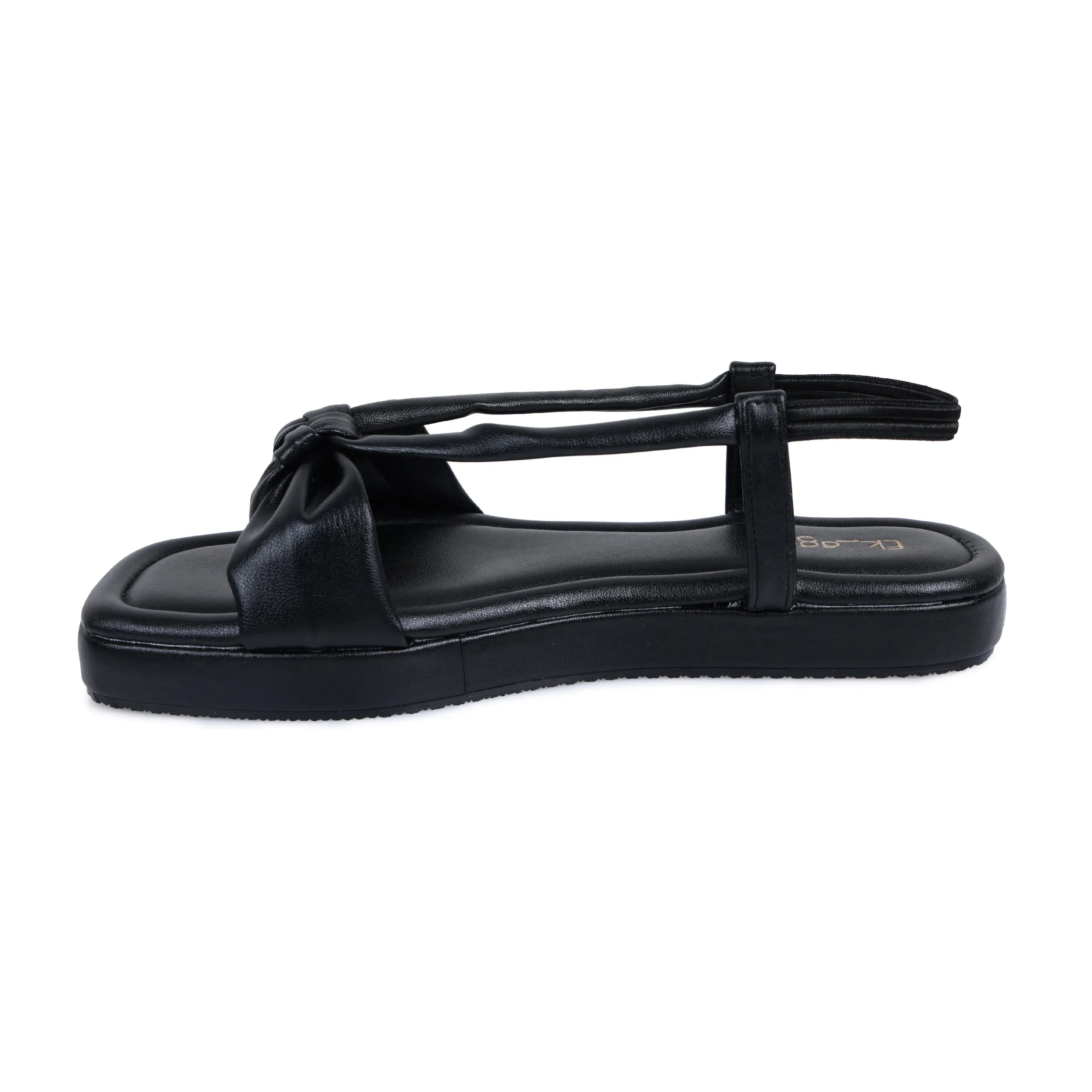 Black bow strap platform