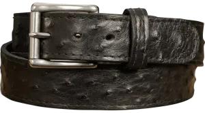 Black South African Ostrich Skin Max Thickness Gun Belt