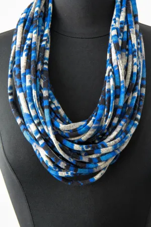 Blue Aztec Scarf Necklace 'Blue Note'