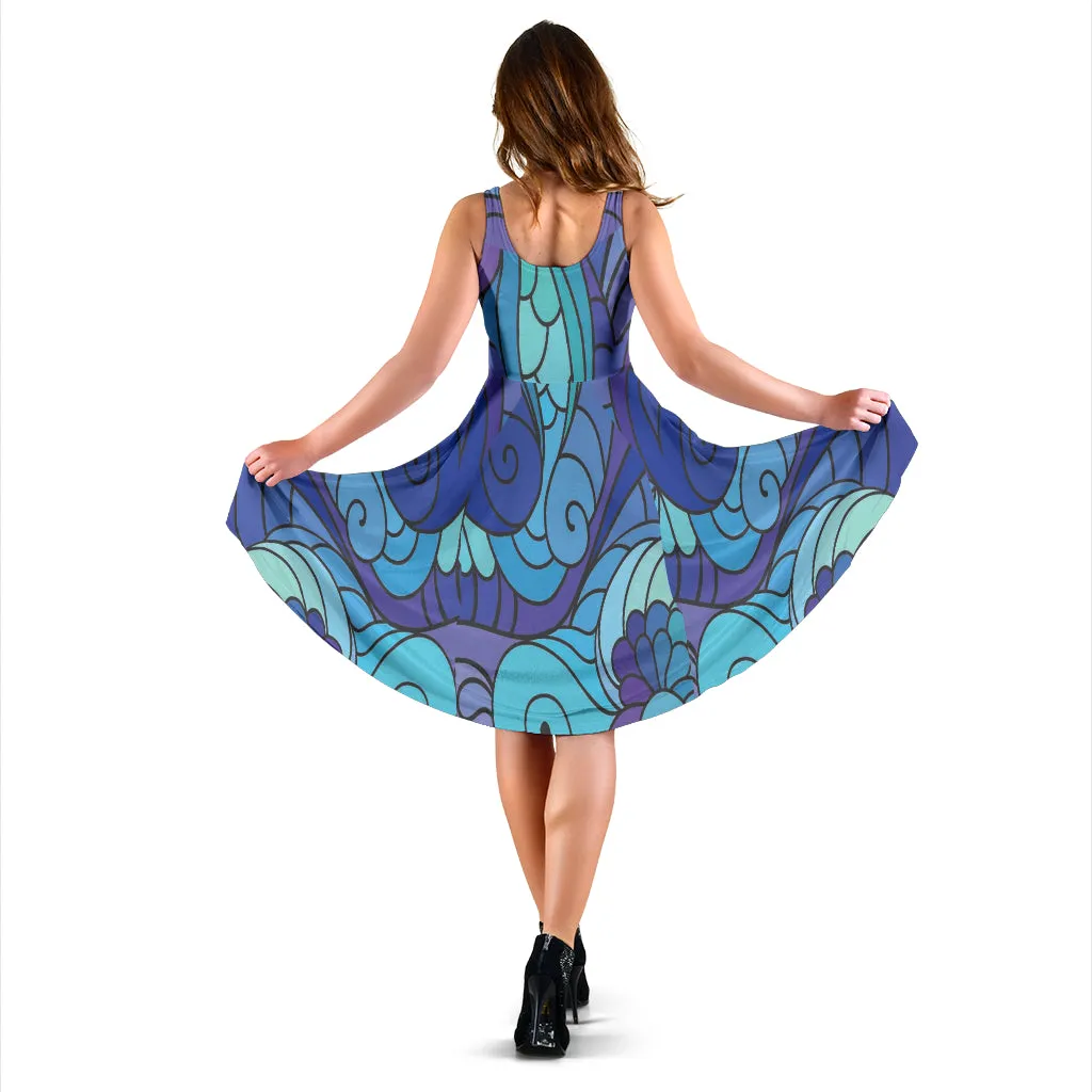 Blue Hippie Midi Dress