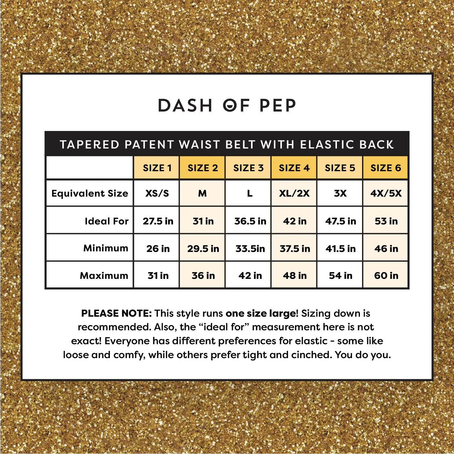 Body Positive Patent Elastic Waist Belt