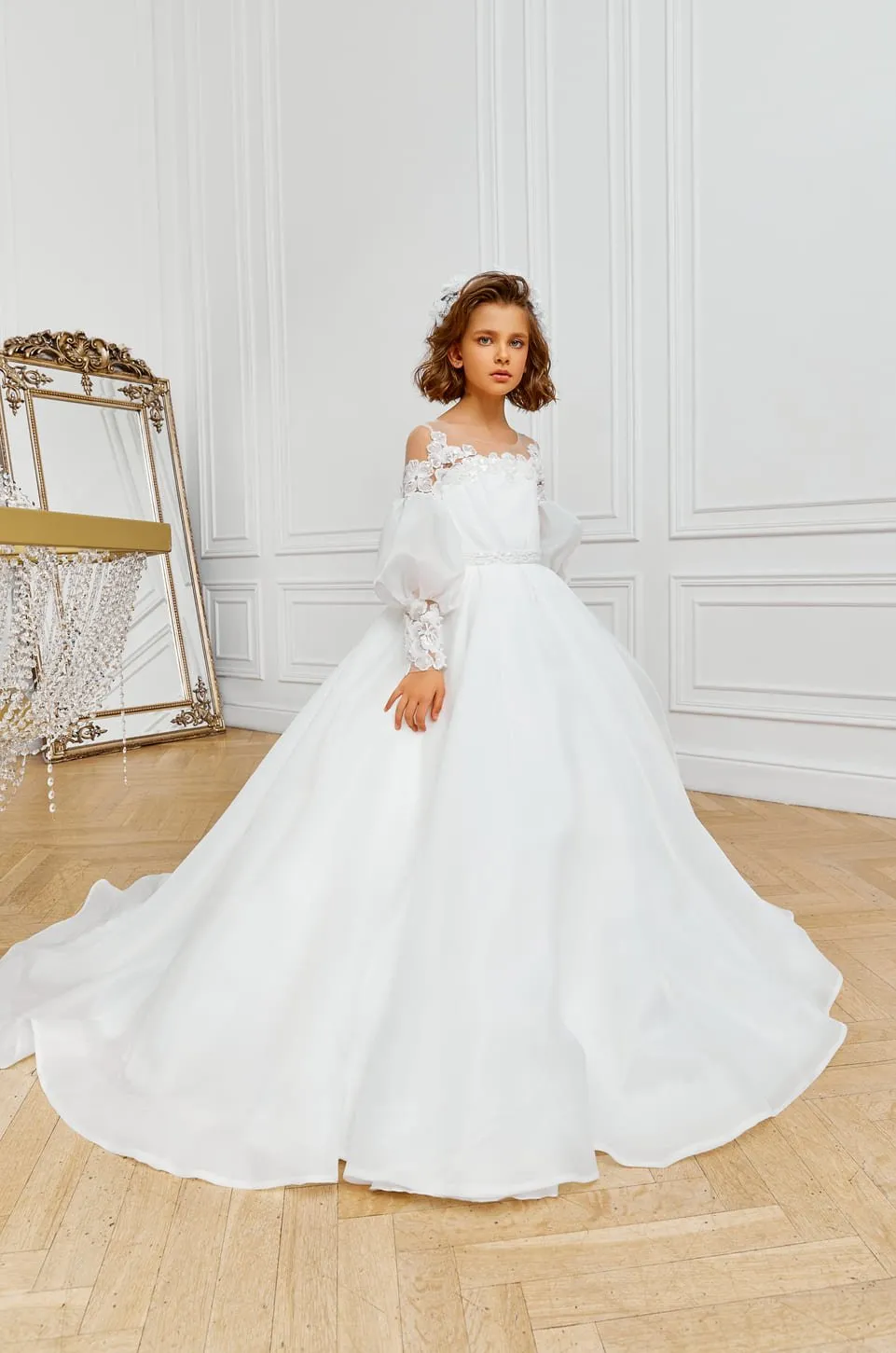 Boho Flower Girl Dress in Organza