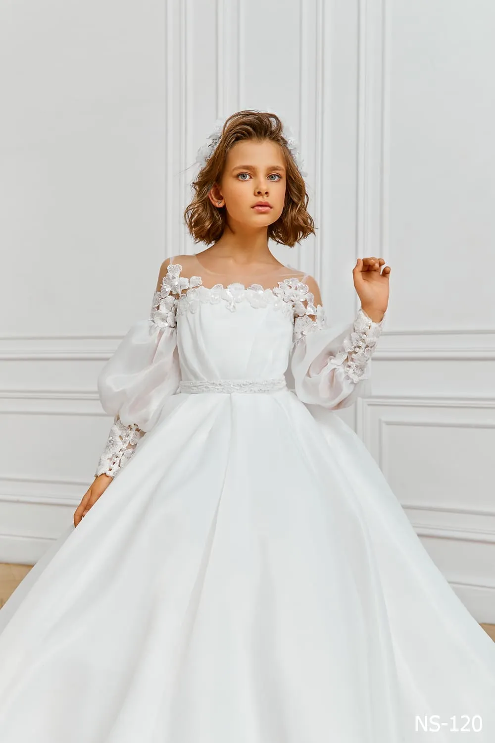 Boho Flower Girl Dress in Organza