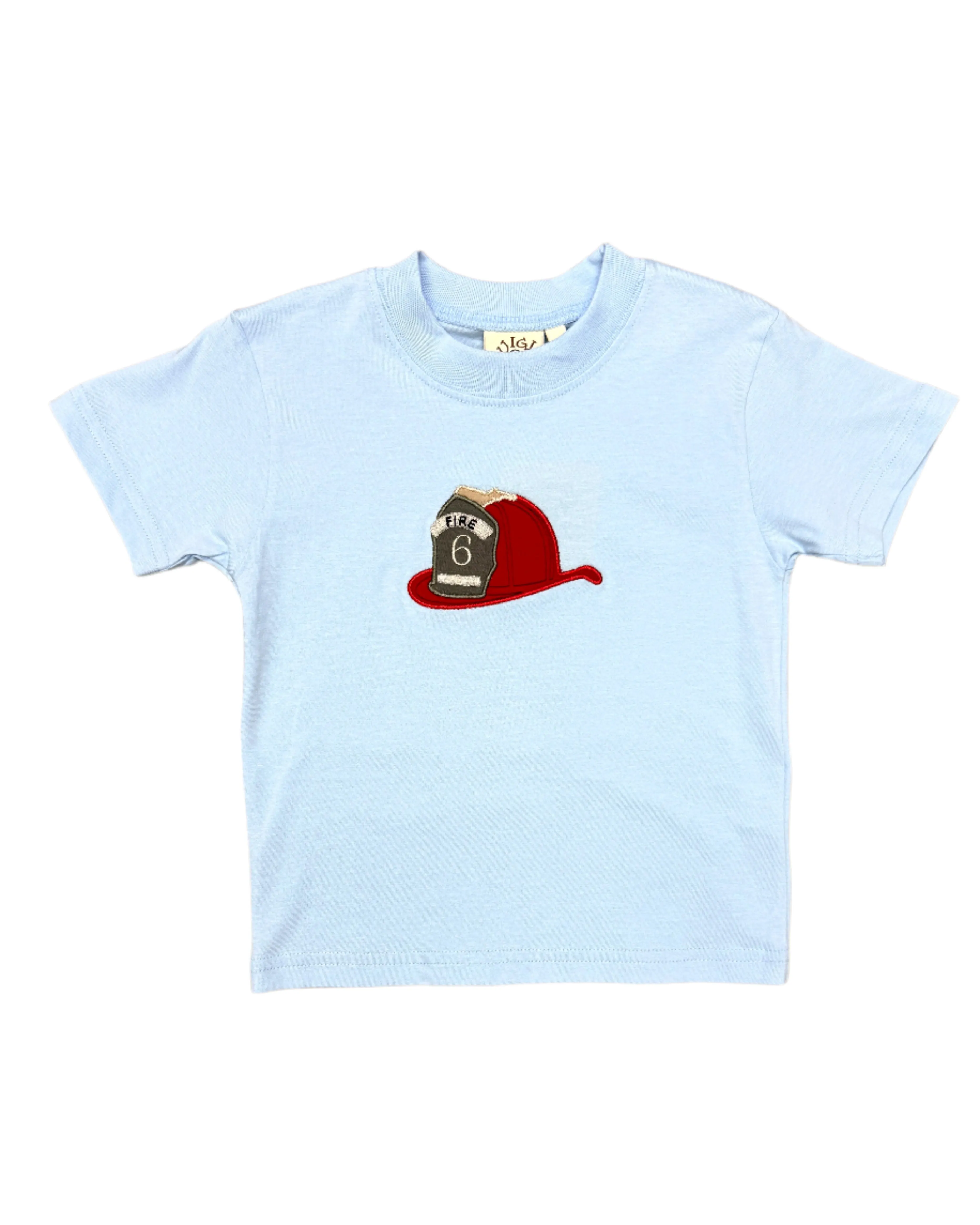 Boys S/S Shirt w/ Fire Hat - Lt. Sky Blue