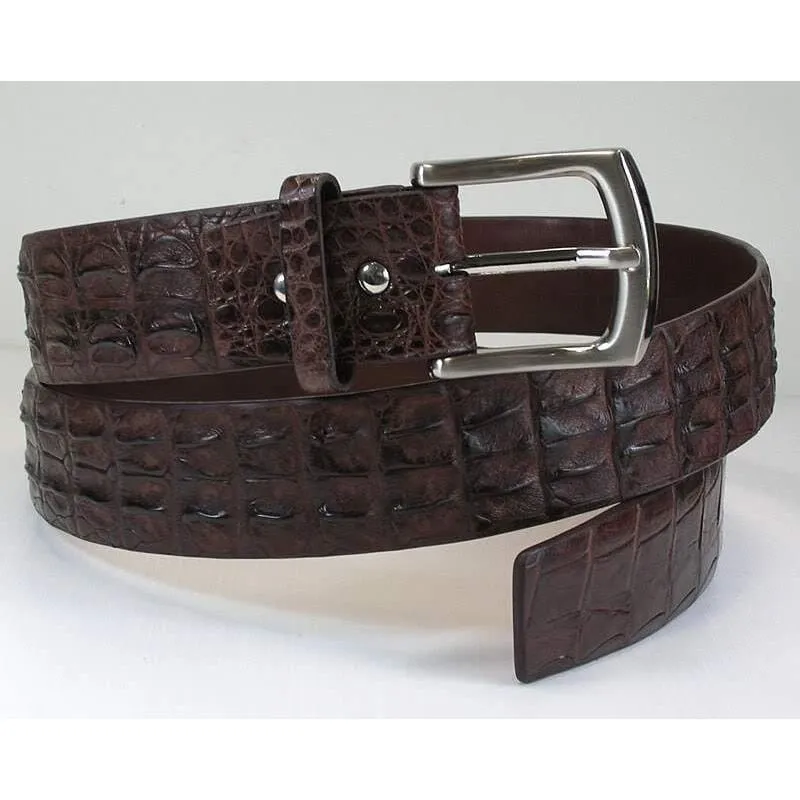 Brown Genuine Crocodile Skin Belt