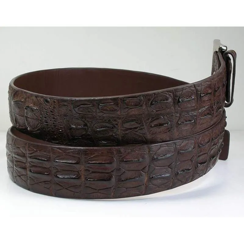 Brown Genuine Crocodile Skin Belt