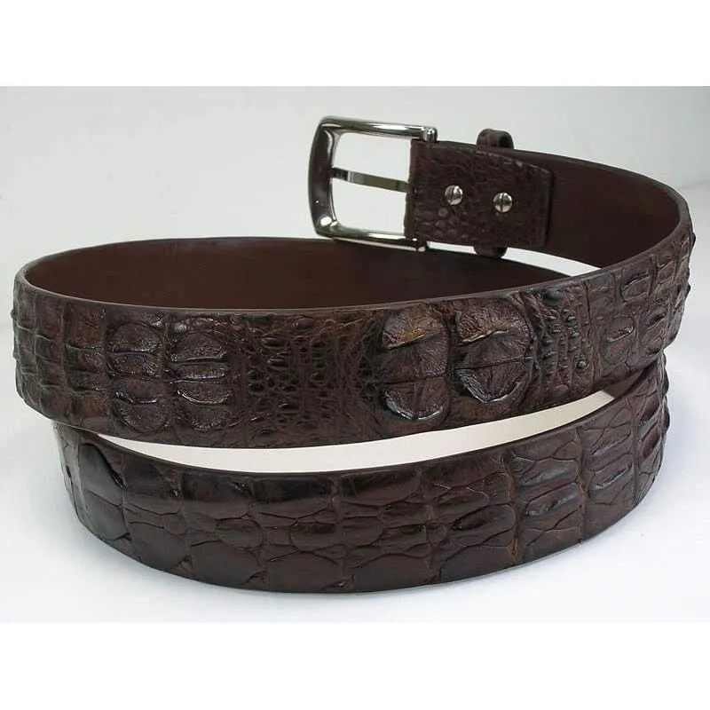 Brown Genuine Crocodile Skin Belt