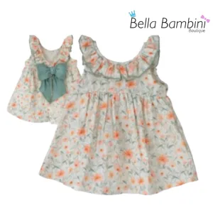 Calamaro Sage and Orange Dress