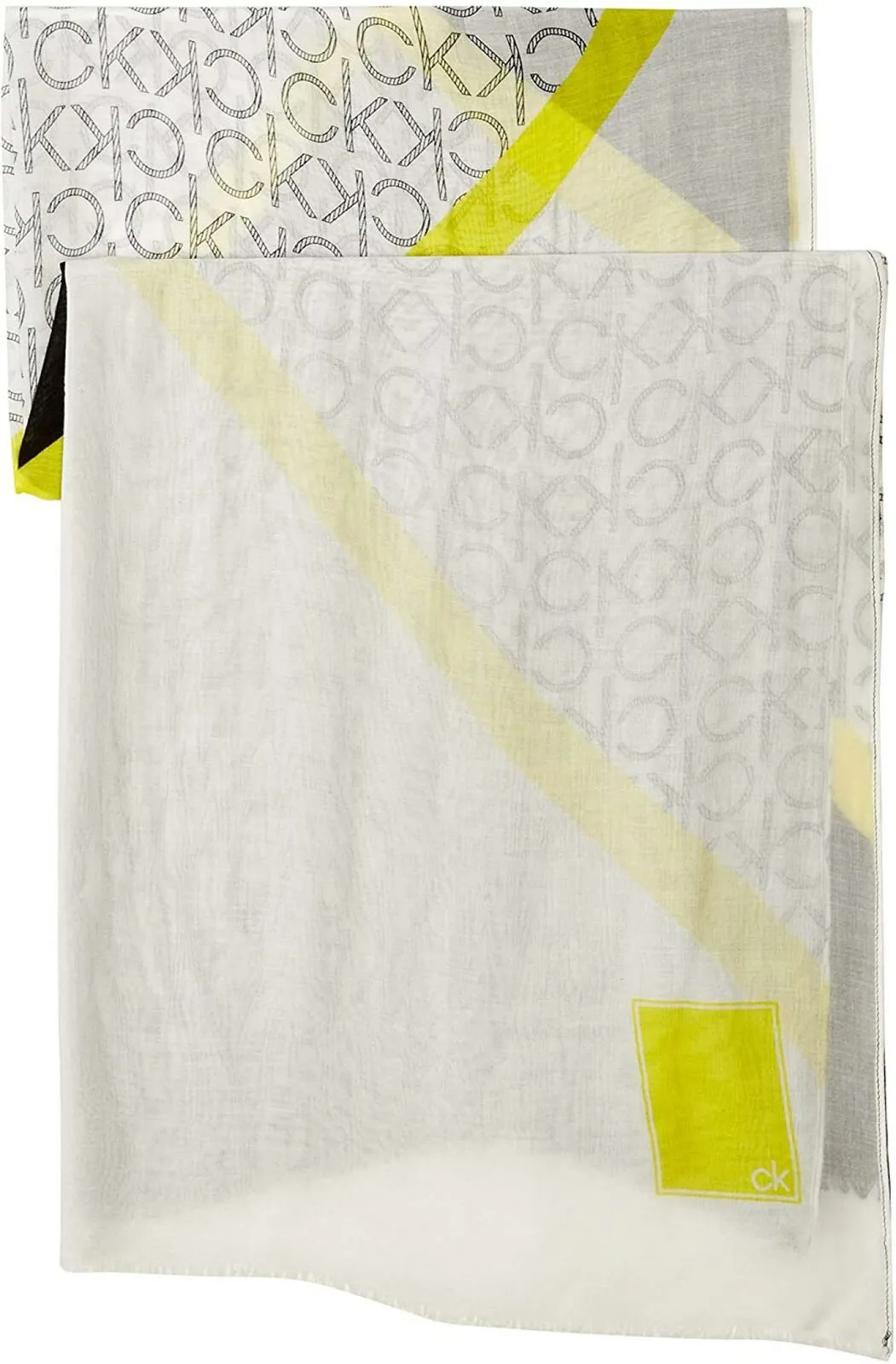 Calvin Klein Women's Spliced Colorblocked Rectangle Logo Scarf