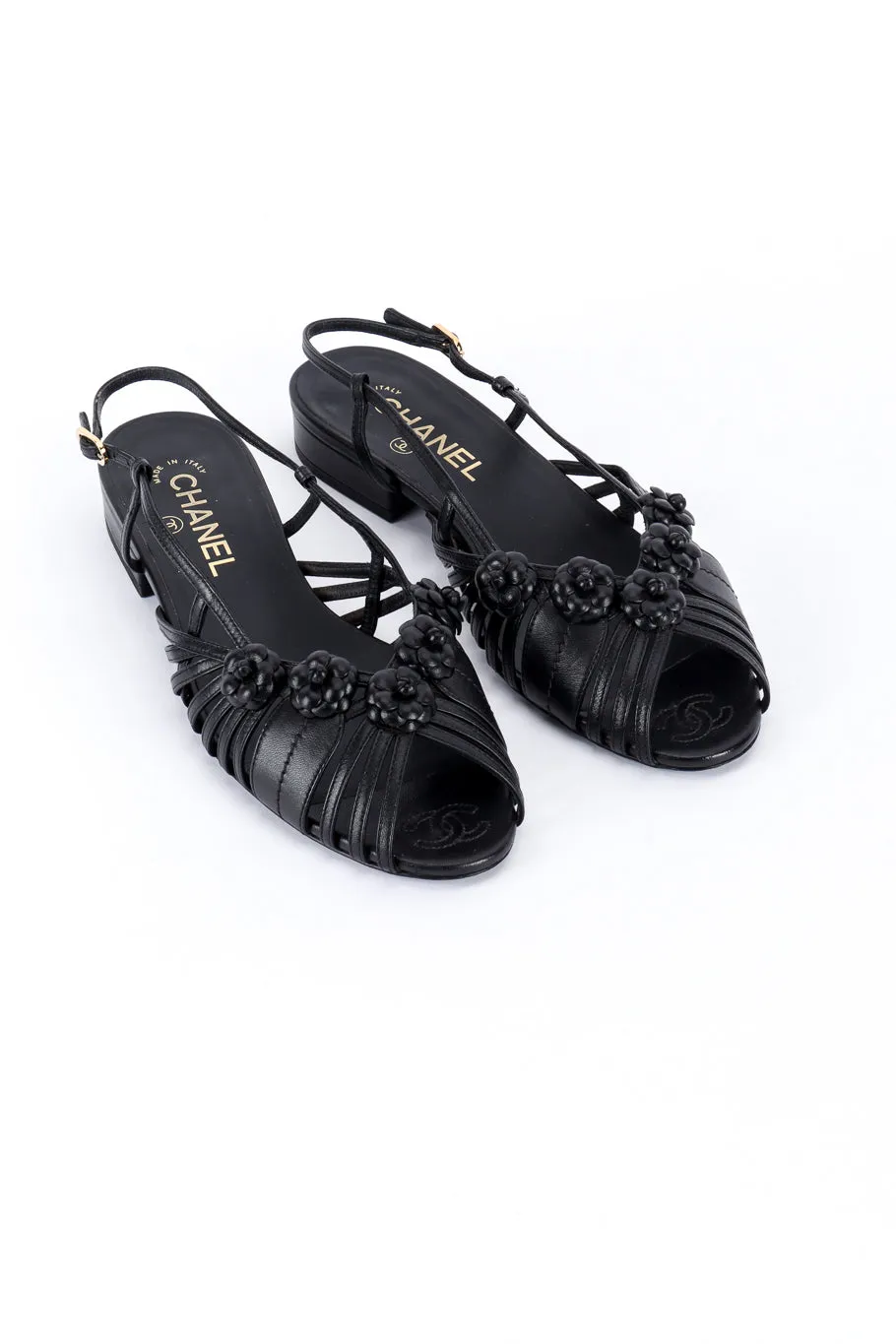 Camellia Flower Slingback Sandals