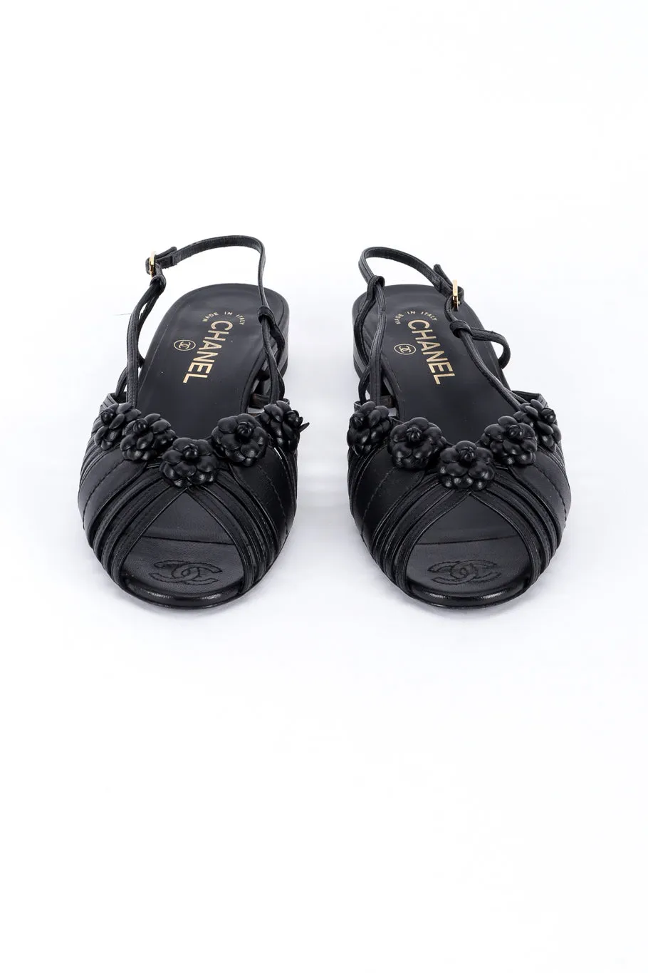 Camellia Flower Slingback Sandals