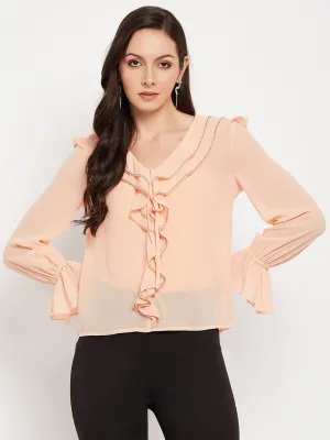 Camla Barcelona Ruffled Embellished Top