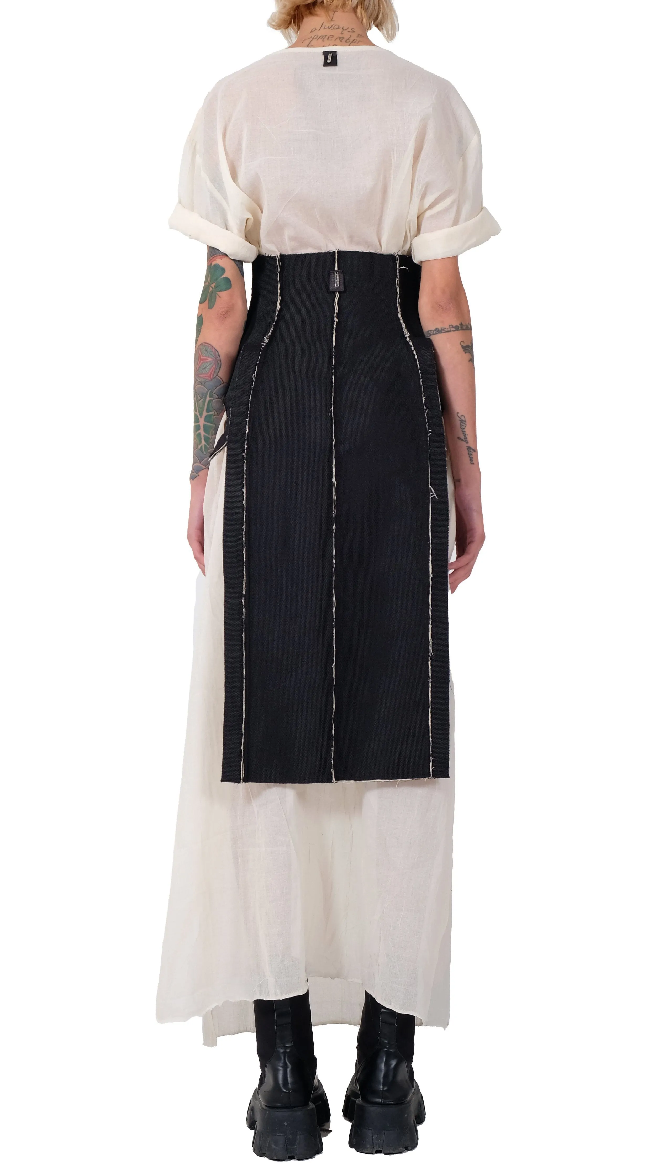 Canvas Corset Waist Belt with Tail