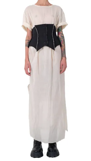 Canvas Corset Waist Belt with Tail
