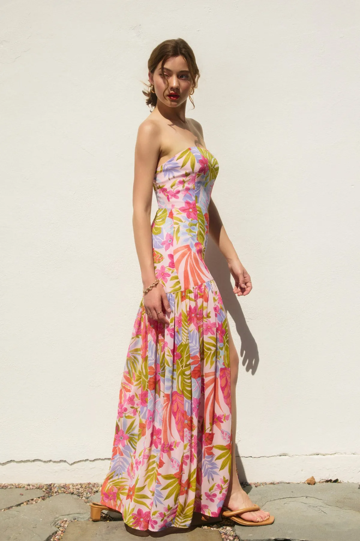 Carina Strapless Drop Waist Maxi Dress