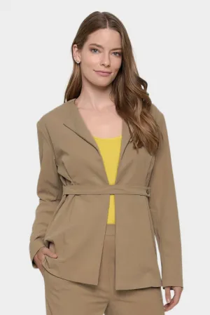 Carmella Tan Belted Blazer