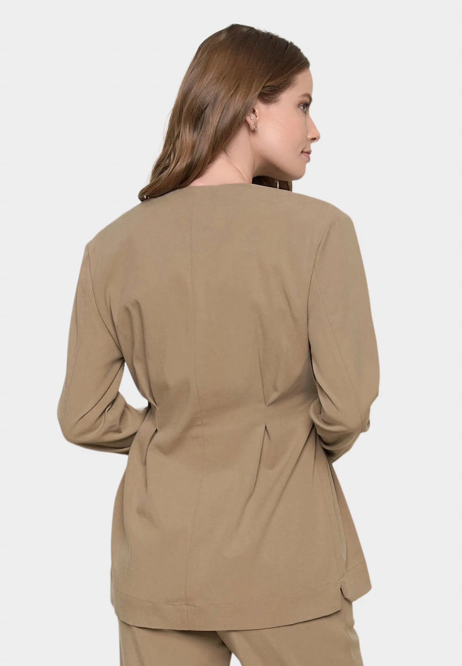 Carmella Tan Belted Blazer