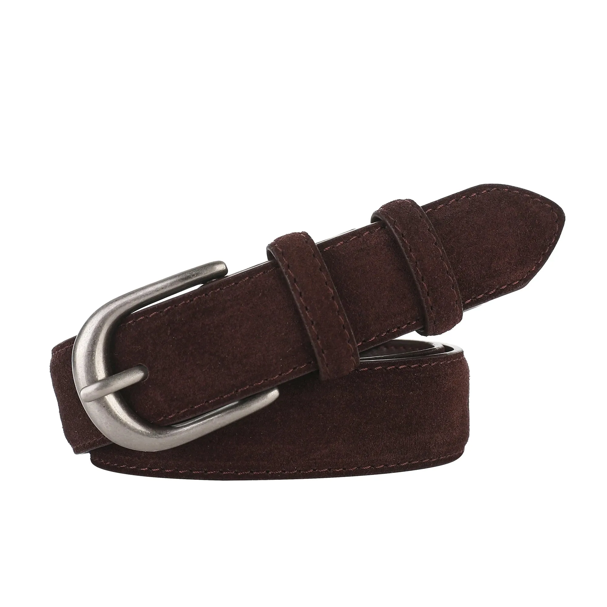 Casual Genuine Leather Belt – Suede Cowhide, Wide Elegant Design, Silver Buckle Waistband for Dresses and Jeans, Girdle for Women