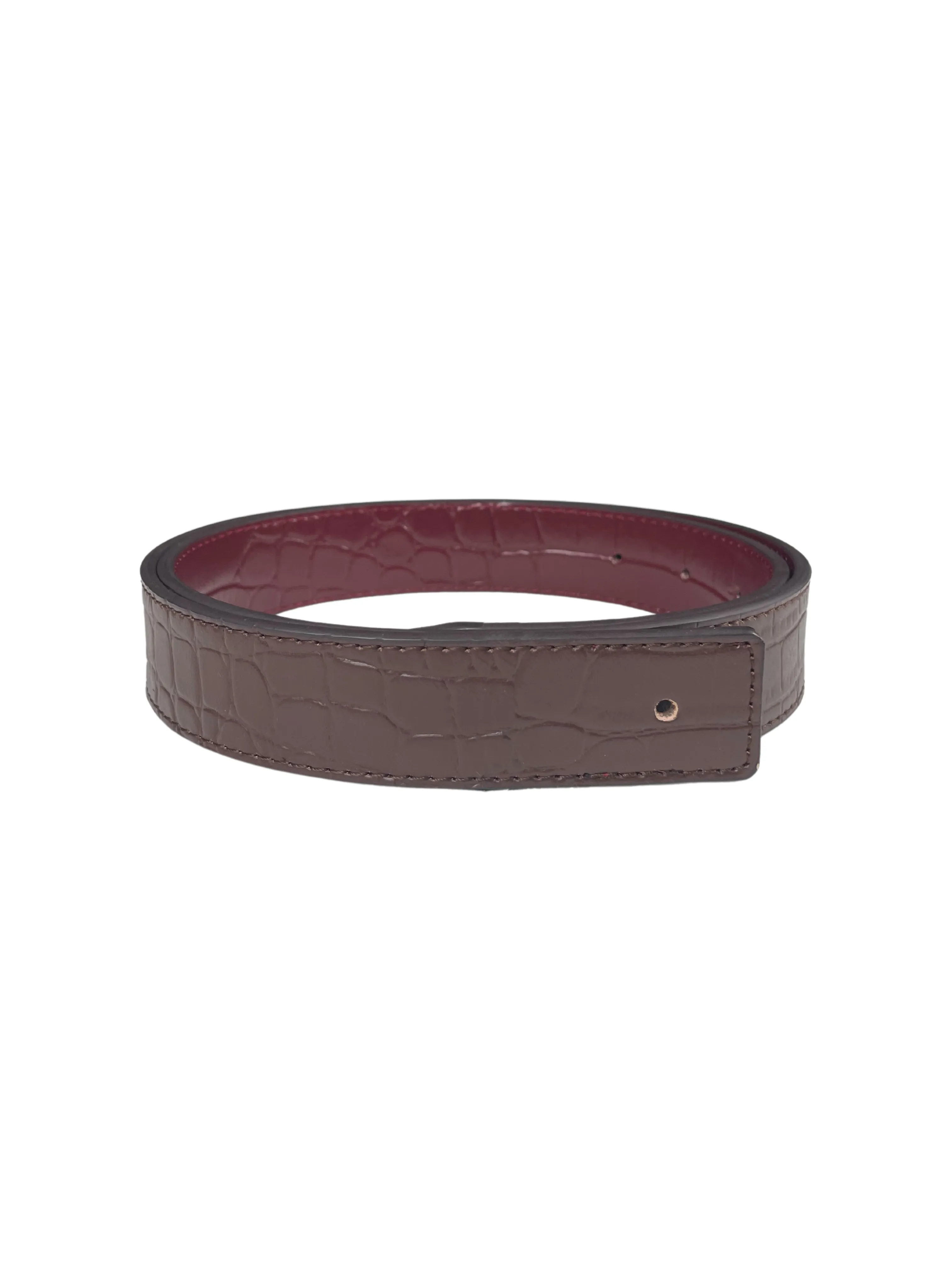 Cesoli Reversible Leather Belt in Sangria/Thoroughbred Brown