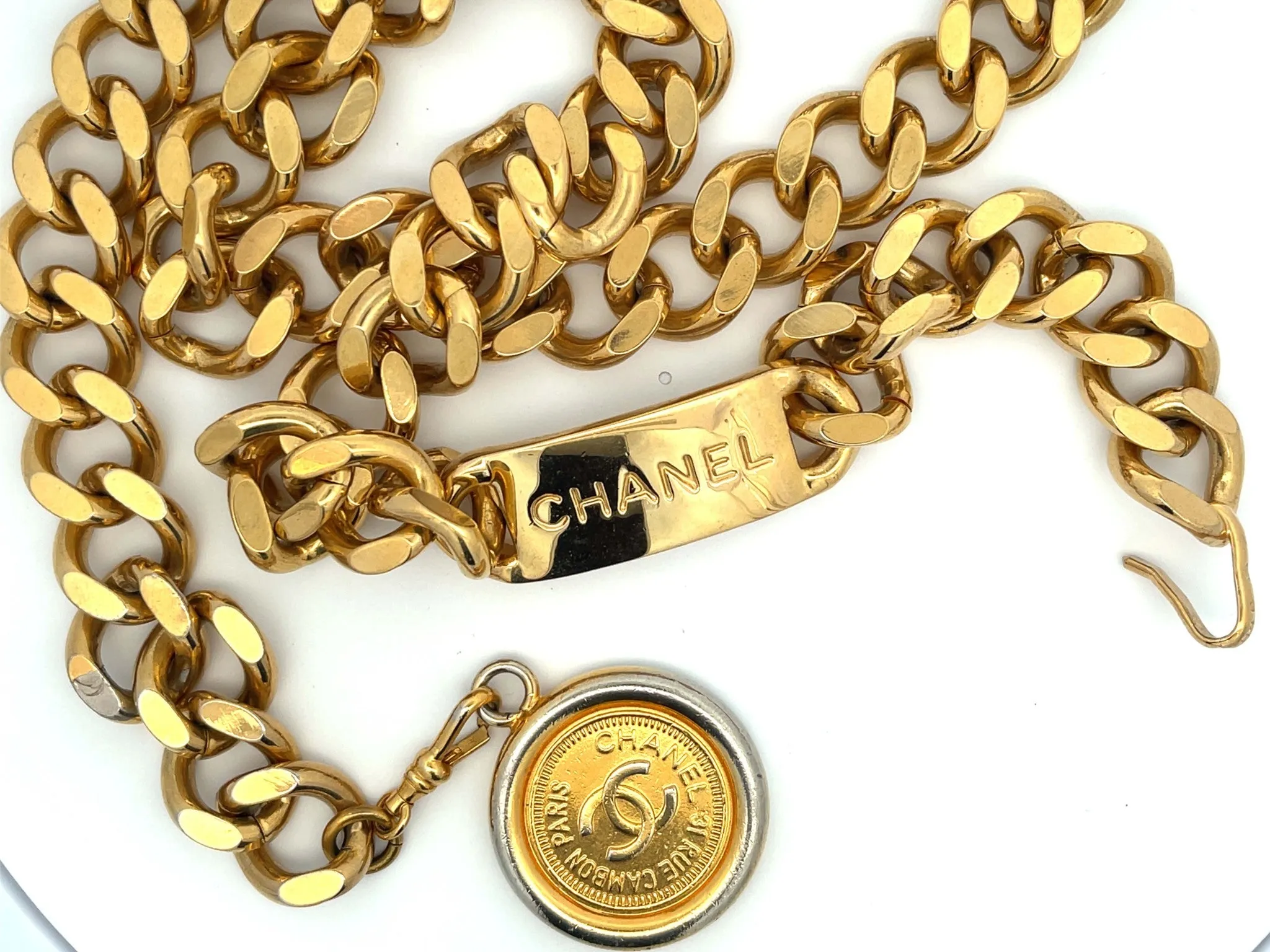 CHANEL Vintage Medallion Coin Chain Belt
