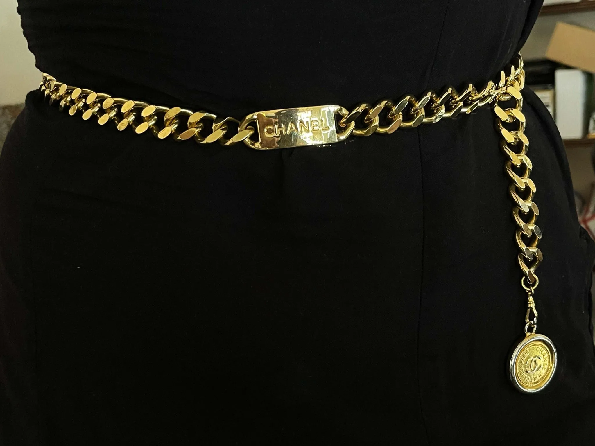 CHANEL Vintage Medallion Coin Chain Belt