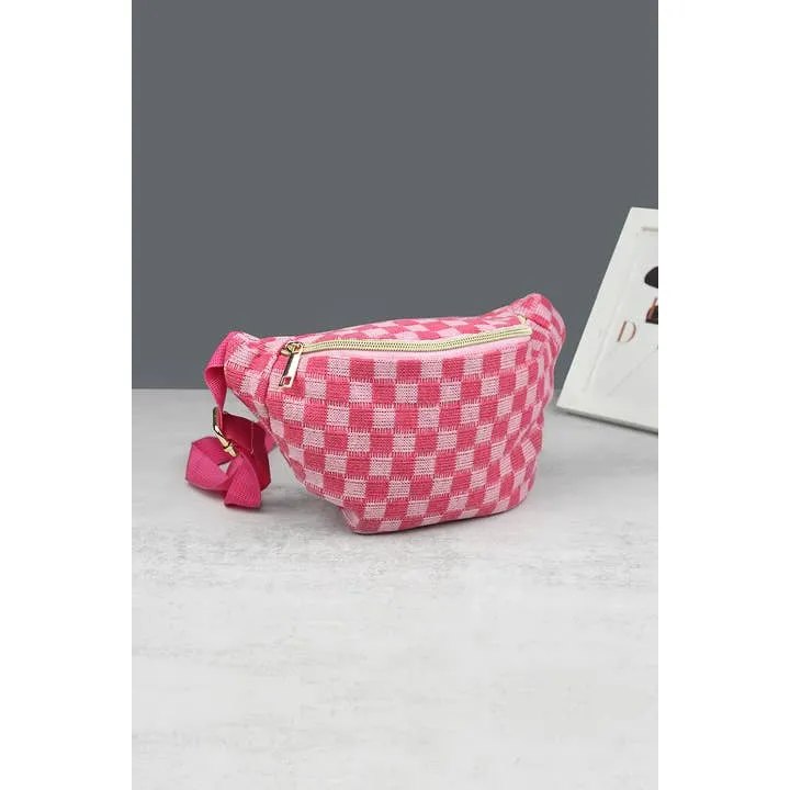 Checkered Crossbody Sling Belt Bag/ Fanny Pack